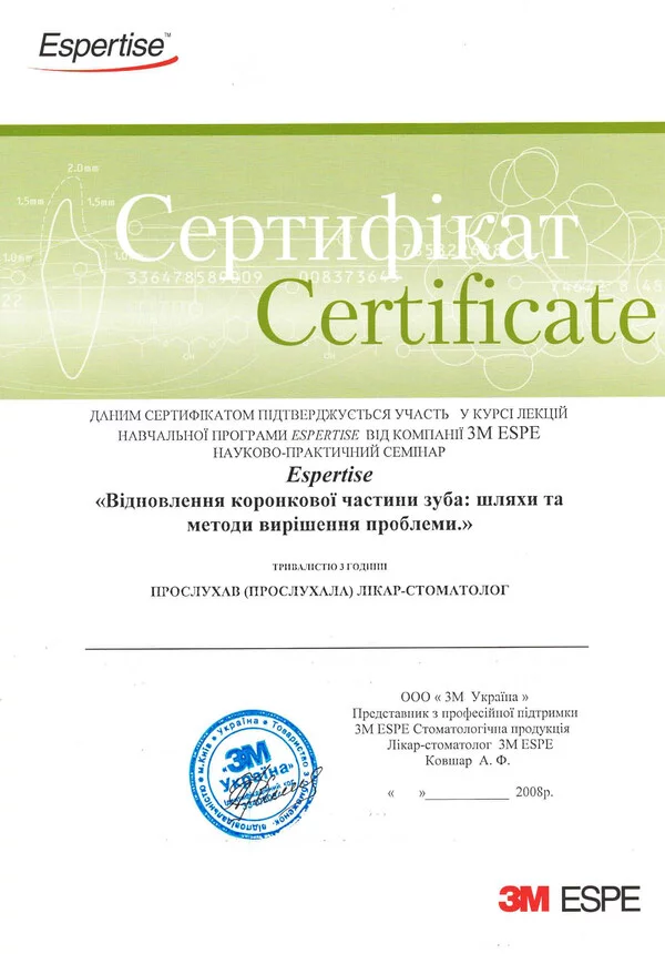 Сертификат Шереко Е.В 02.02.2008