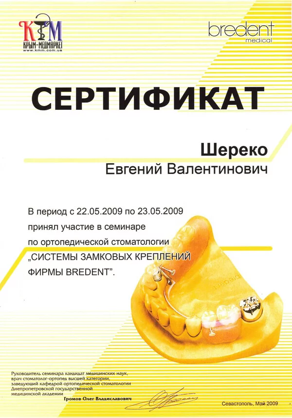 Сертификат Шереко Е.В 22-23.05.2009