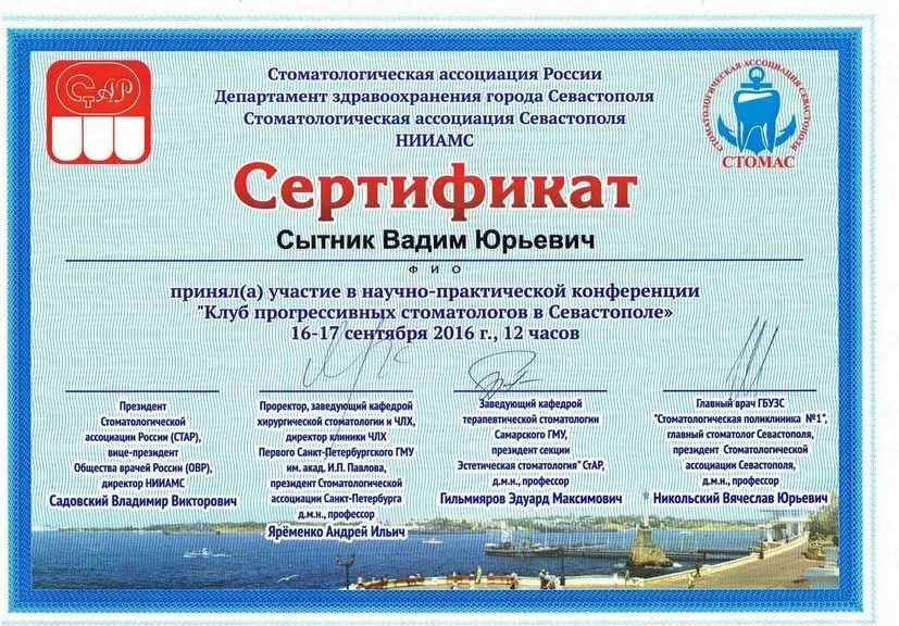 Сертификат Сытник В.Ю. _247